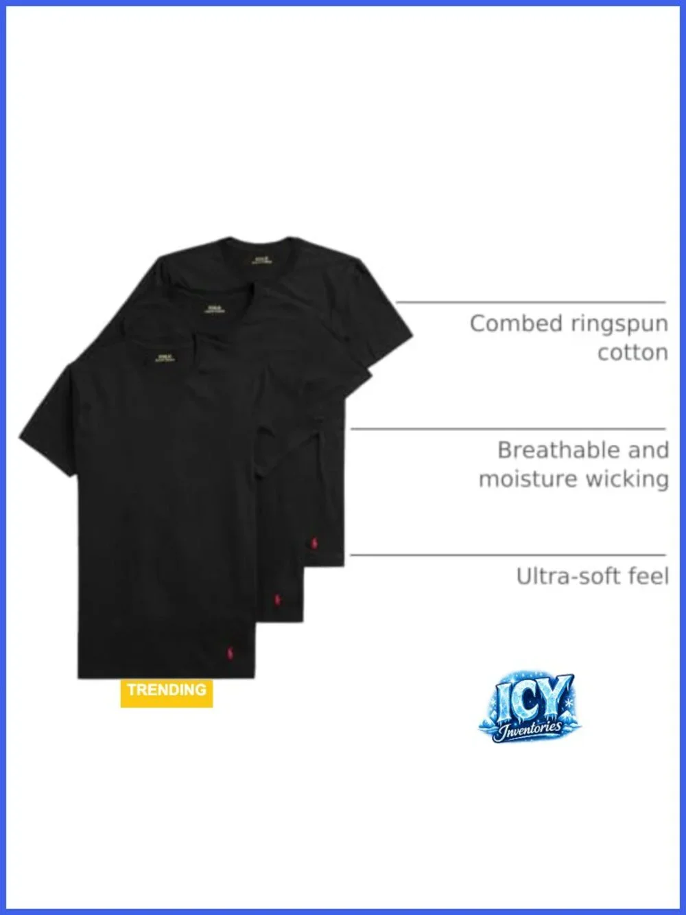 Men's Classic Fit Cotton Crewneck Undershirt 3-Pack Moisture-Wicking Short